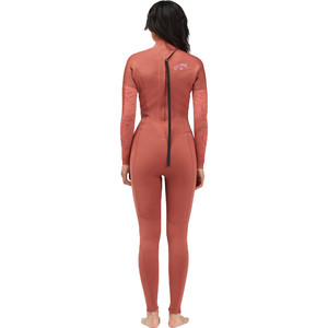 2022 Billabong Womens Synergy 3/2mm Back Zip Flatlock Wetsuit C43G53 - Red Clay